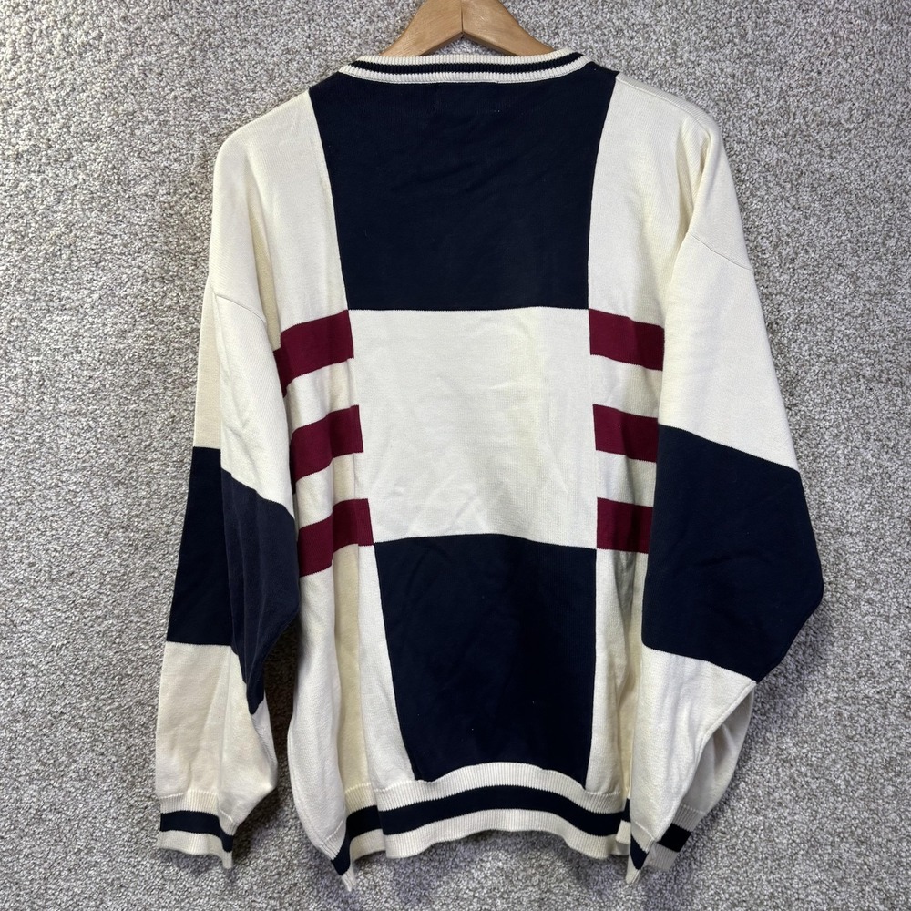 Vintage Cotton Traders Sweater Mens XL USA Flag Crewneck Knit 90s Hong‎ Kong - Picture 7 of 7